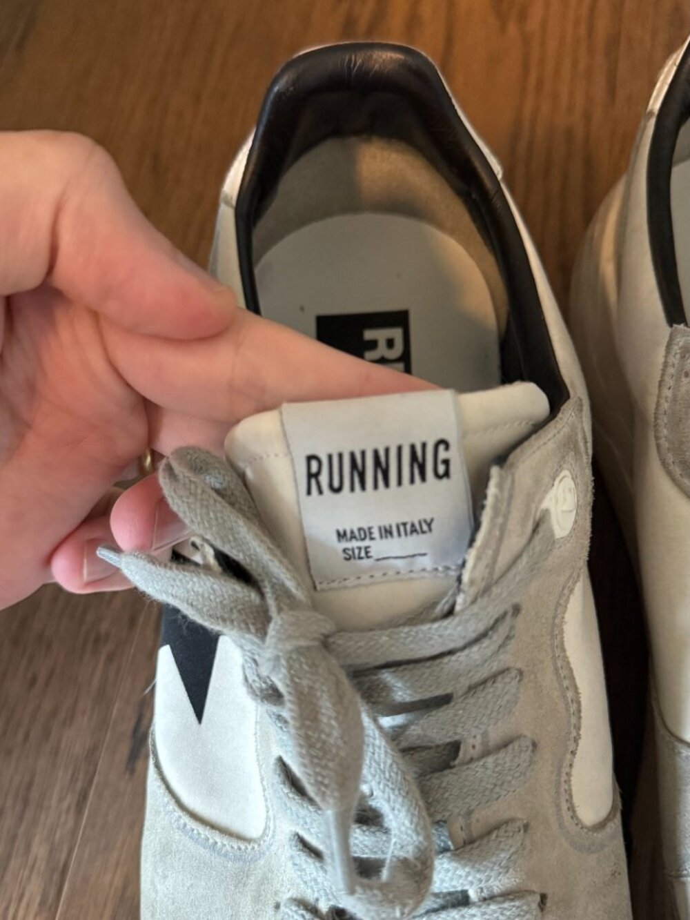 Golden Goose Running Sole Sneakers White Grey Suede Navy Star Made in Italy - Picture 4 of 5